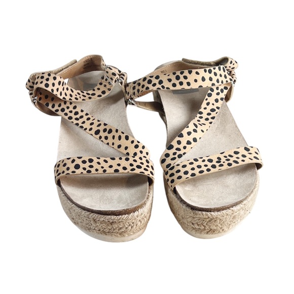 Dolce Vita Myra Leopard Calf Hair Platform Sandals Sz 8 EUC Cheetah Summer - Picture 2 of 6